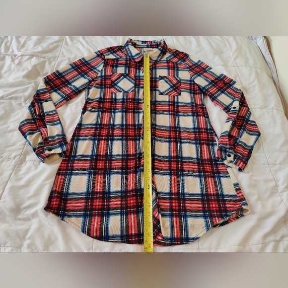 Passport Long soft flannel button down shirt 🔘 (Large) ❤️💙🖤🤍 - Picture 10 of 16